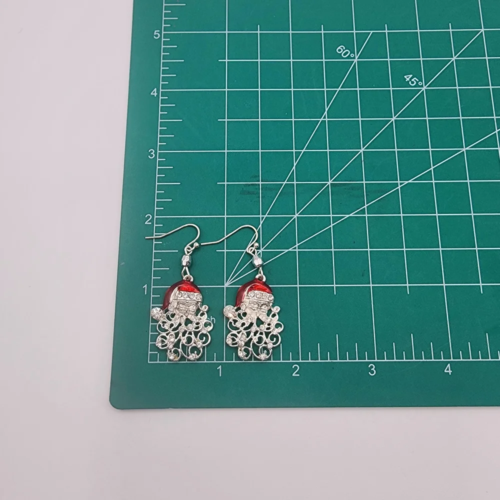 Holiday Bundle with Snowmen and Santa Earrings, Plus Sparkle Reindeer Brooch